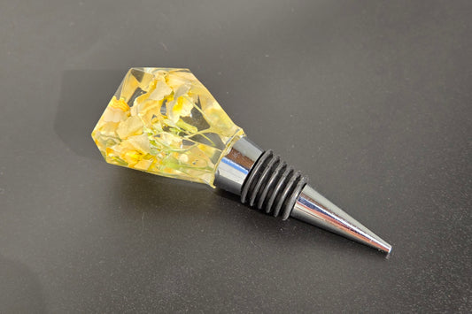 Rounded Crystal Pastel Pink Stock Flower Wine Stopper