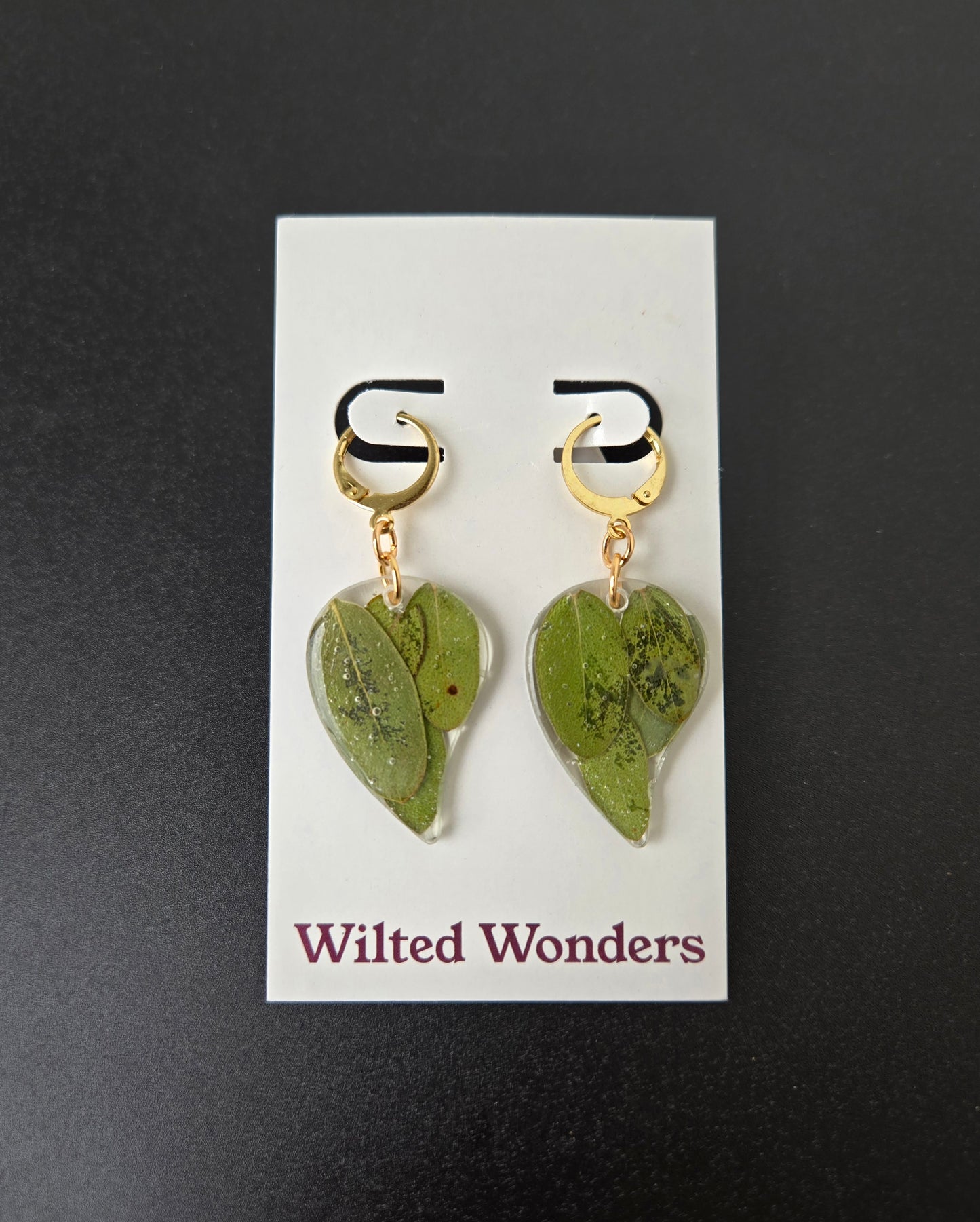 Medium Dangle Earrings - Leaf Shape
