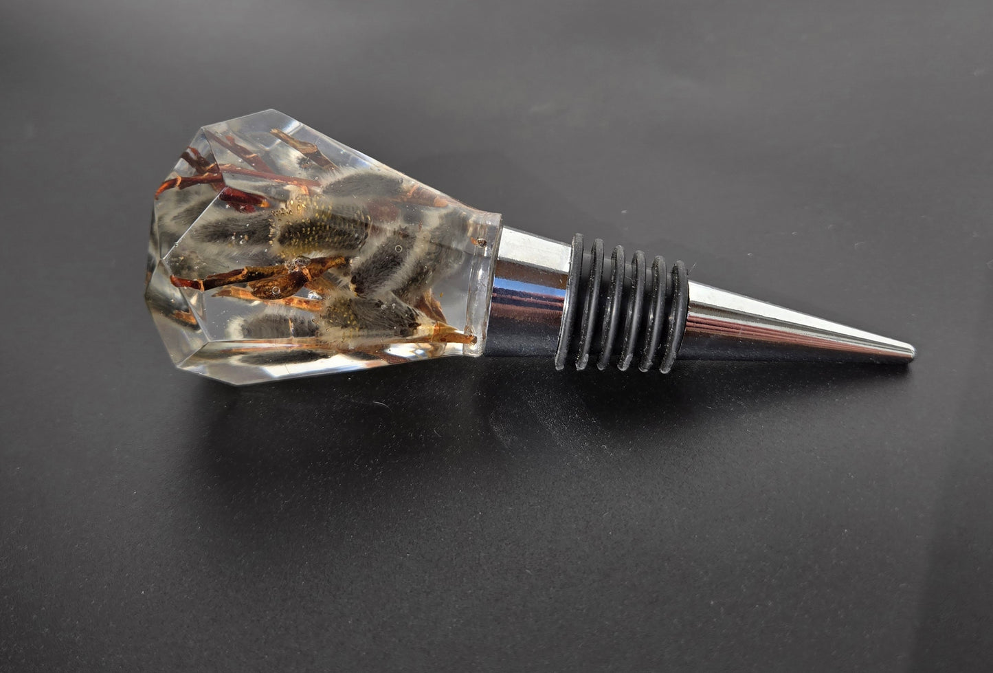 Rounded Crystal Pussy Willow Wine Stopper