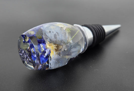Blue Floral Wine Stopper