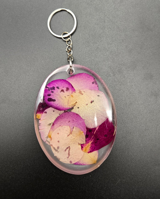Floral Oval Keychains