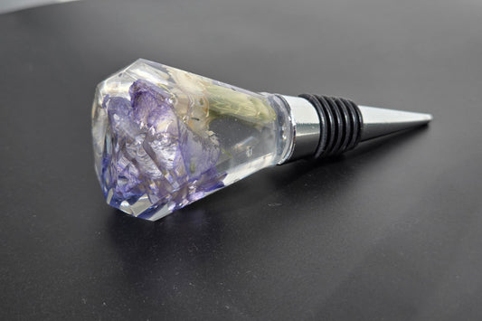 Carnation and Delphinium Wine Stopper