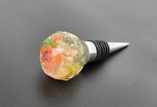 Pink Spray Rose Wine Stopper