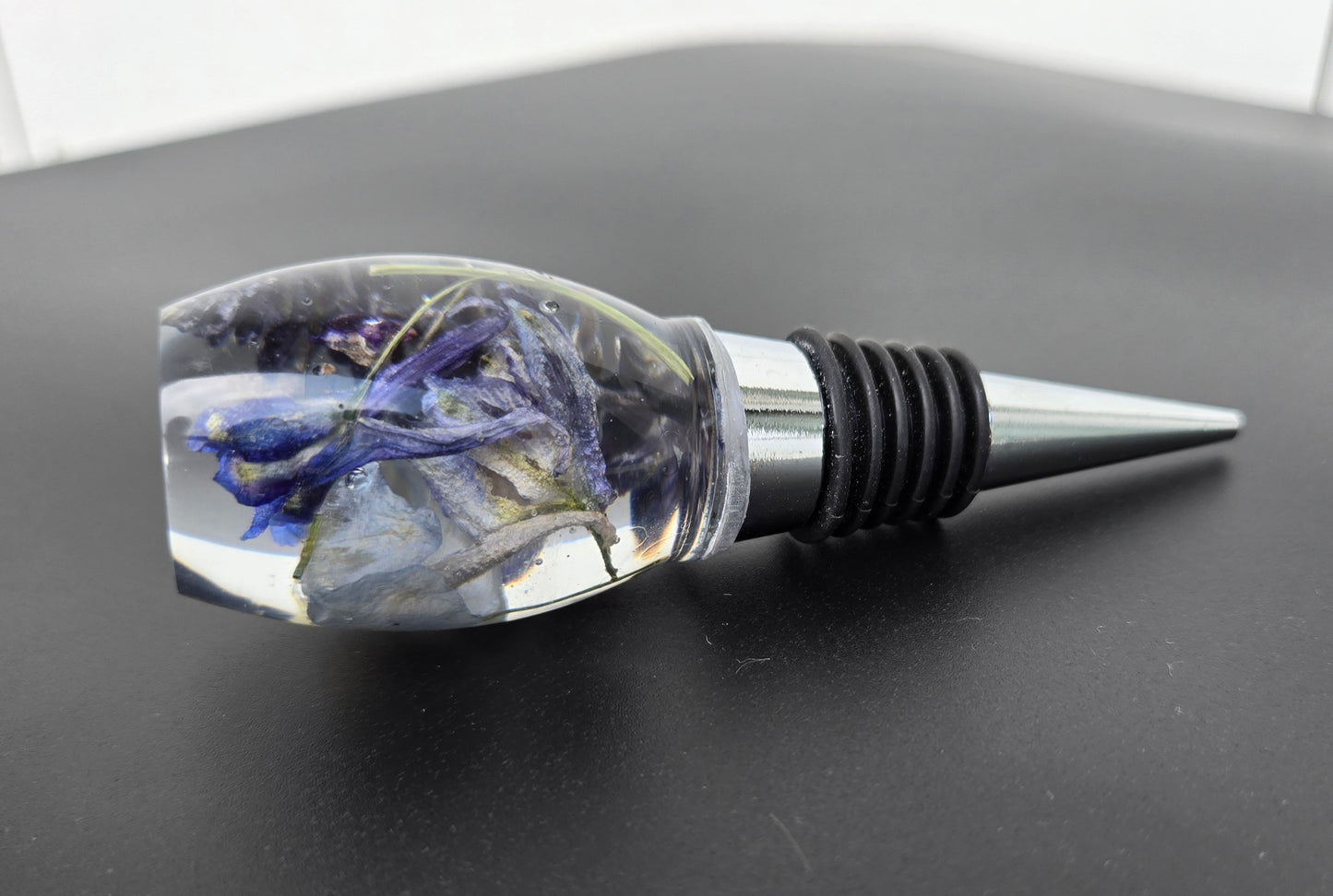 Blue Floral Wine Stopper