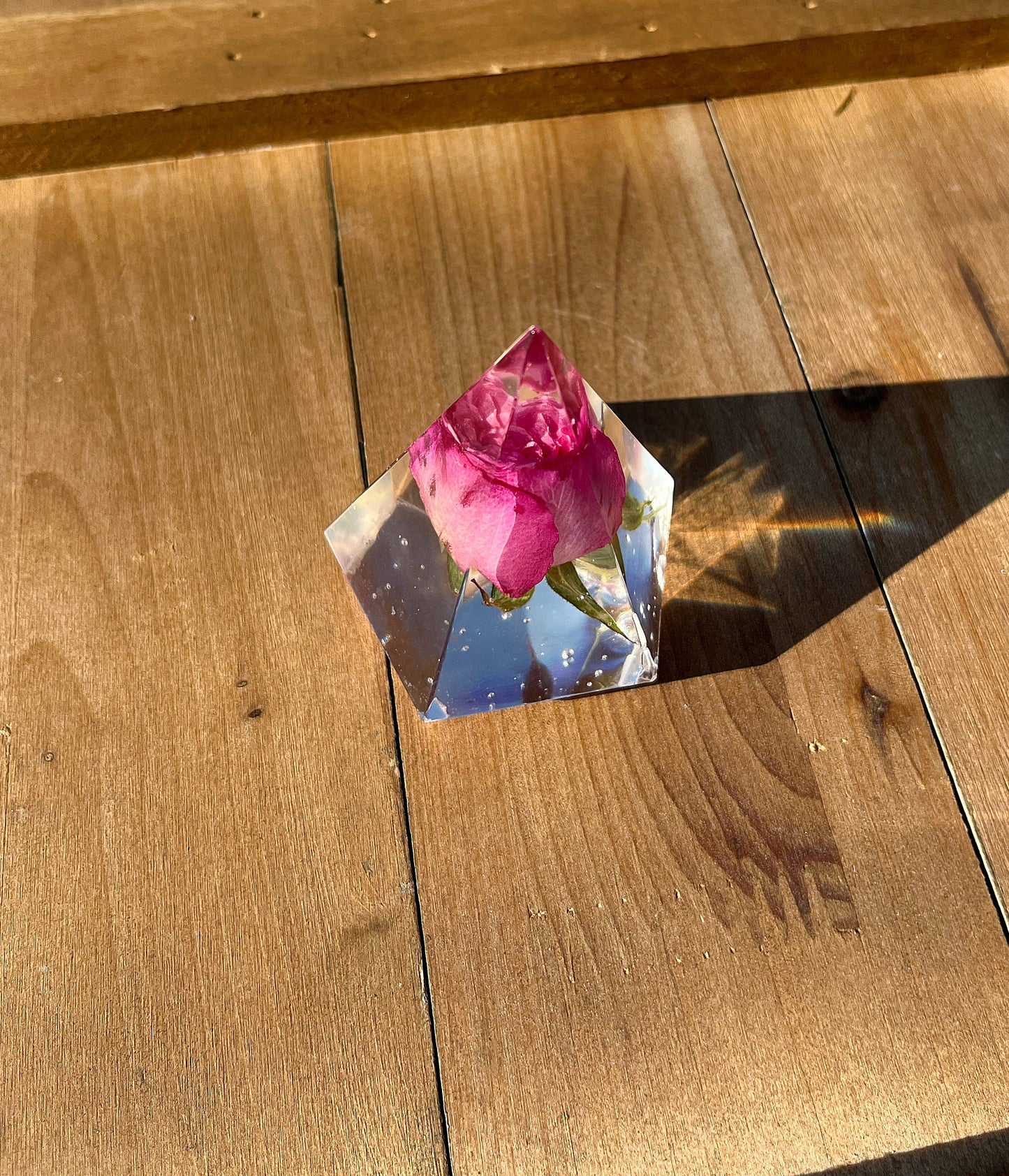 Small Pink Rose Ring Holder