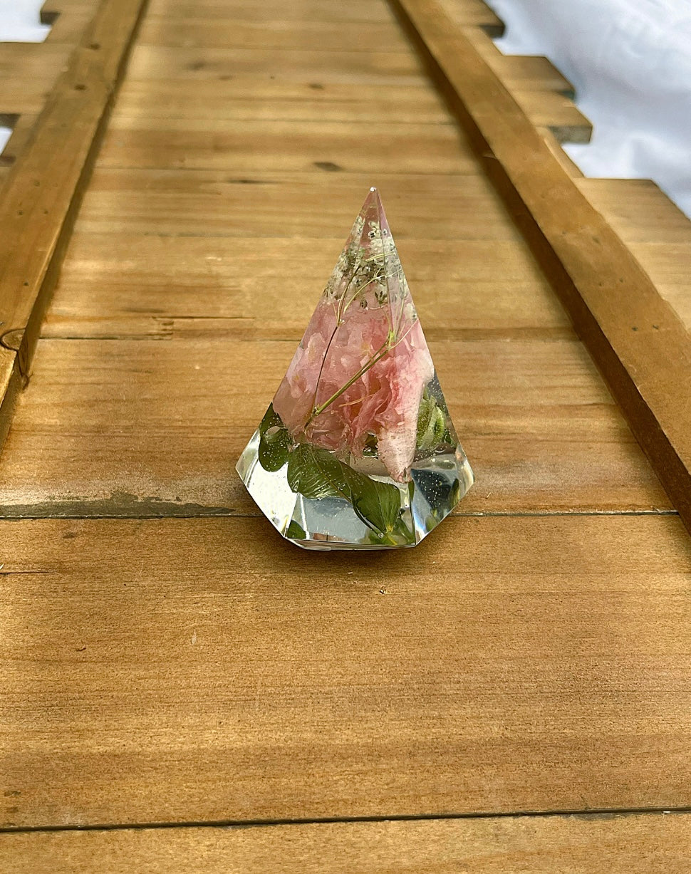 Large Pink Carnation with Babies Breath Ring Holder