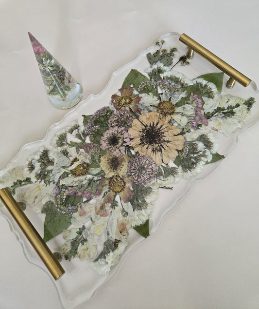 Small Rigid Floral Tray with Handles