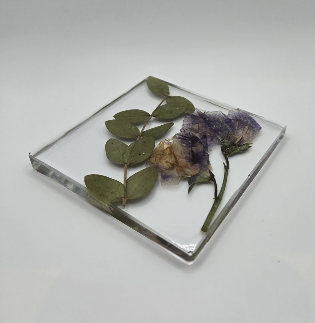 Sweet Pea with Eucalytus Circle Coaster Set