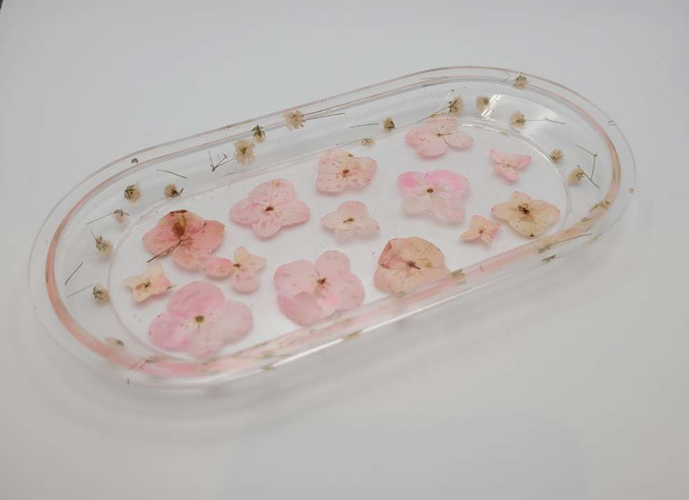 Pink Hydrangea Jewelry Dish