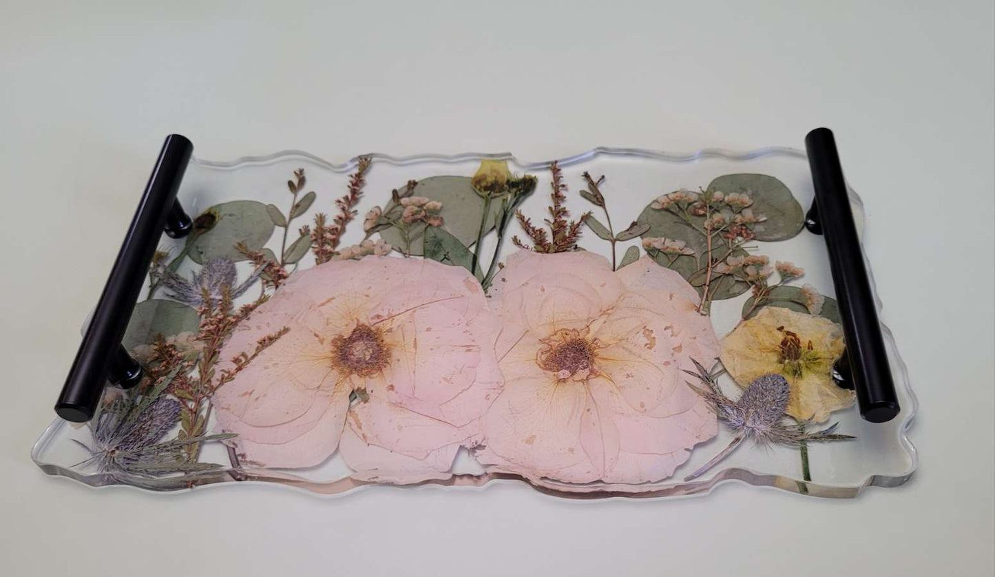 Small Rigid Floral Tray with Handles