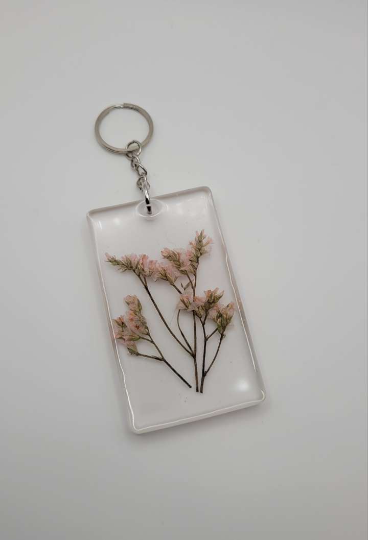 Floral Rectangle Keychains